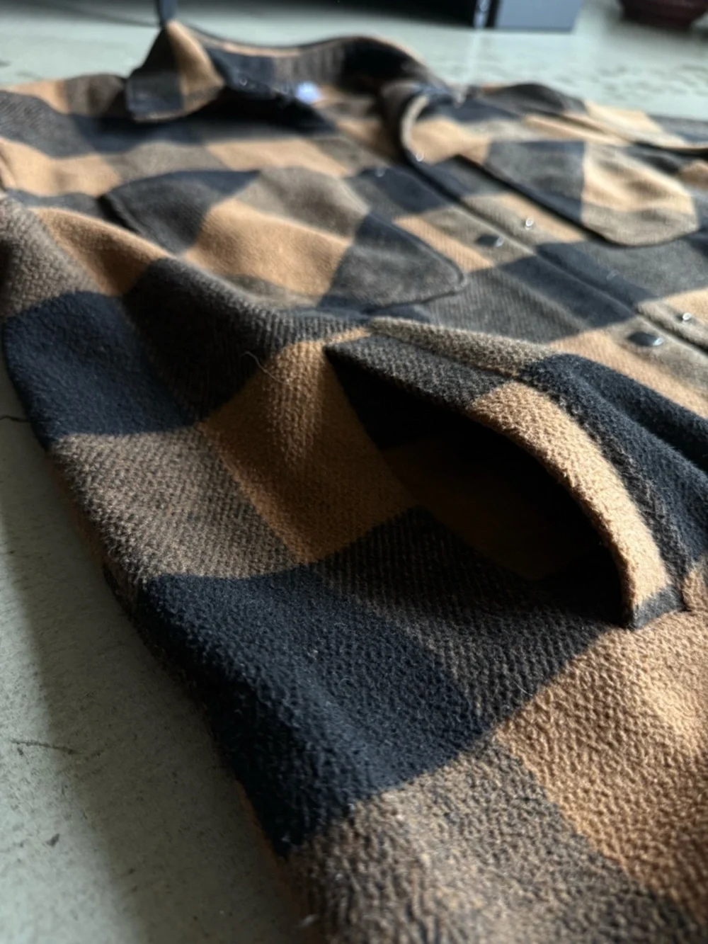 H&M / Oversized Buffalo Plaid Shacket Jacket / Brown Black - Picture 10 of 16